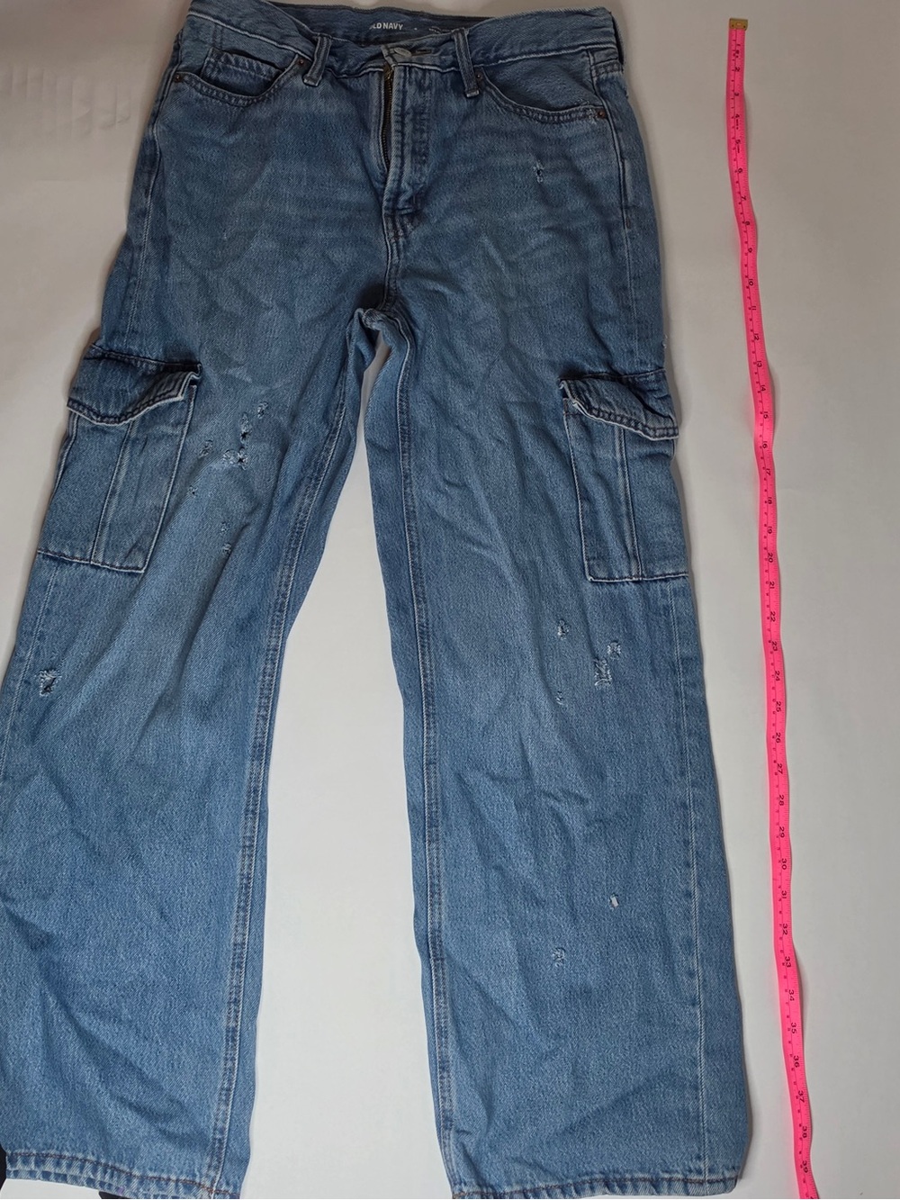 Old Navy Light Blue Wide-Leg Cargo Jeans